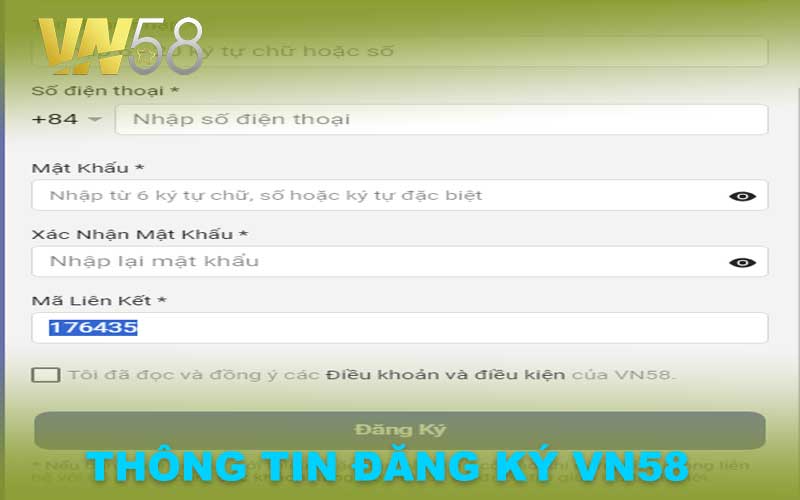 THÔNG TIN ĐĂNG KÝ VN58